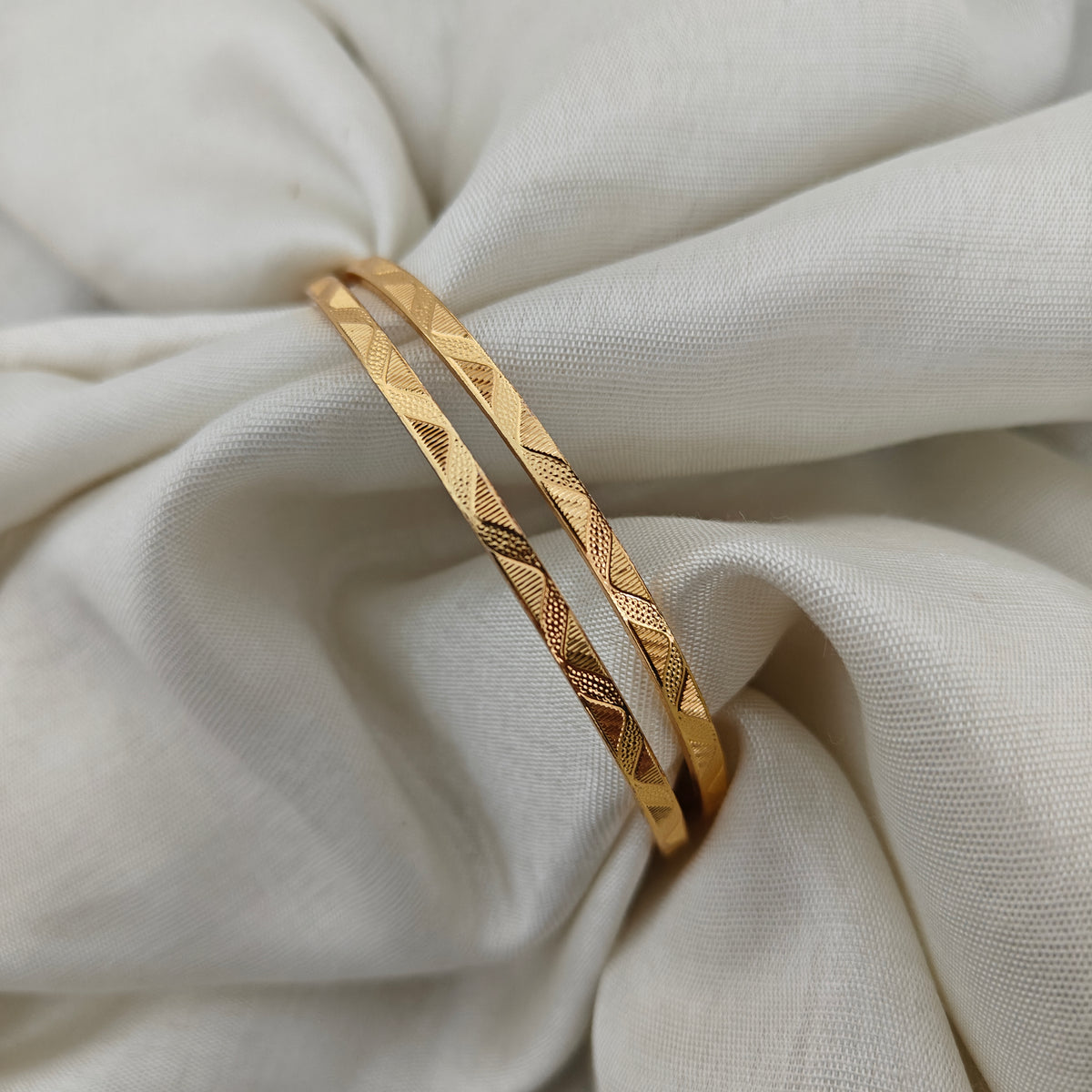 92.5 Silver With Gold Polish Bangles-RCHD0129-1