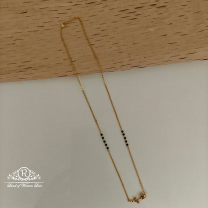 92.5 SILVER LIGHT WEIGHTBLACK BEADS WITH PENDANT-RCVC005