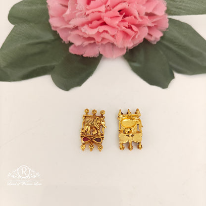 92.5-SILVER ELEPHANT DESGIN SIDE LOCKETS -RCZ1056