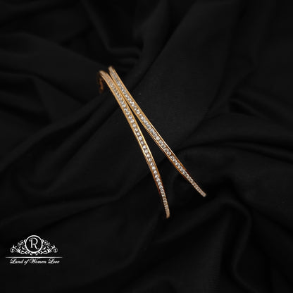 92.5 silver bangles with cz stones-RCH1143