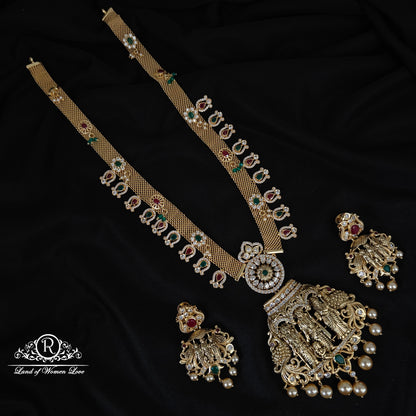 92.5 SILVER RAMPARIVAR HARAM WITH EARRINGS-RCHD102