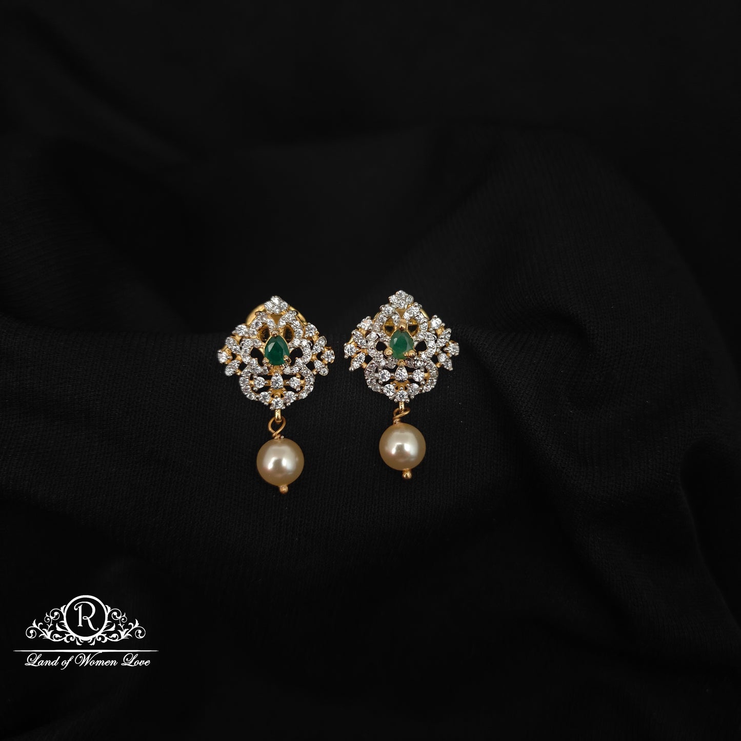 92.5 SILVER DIAMOND FINISHING  EARRINGS-RCZP034