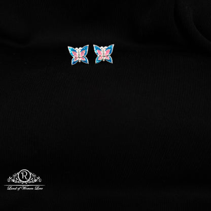 92.5 Silver Butterfly  Kids Earrings-RCHS56