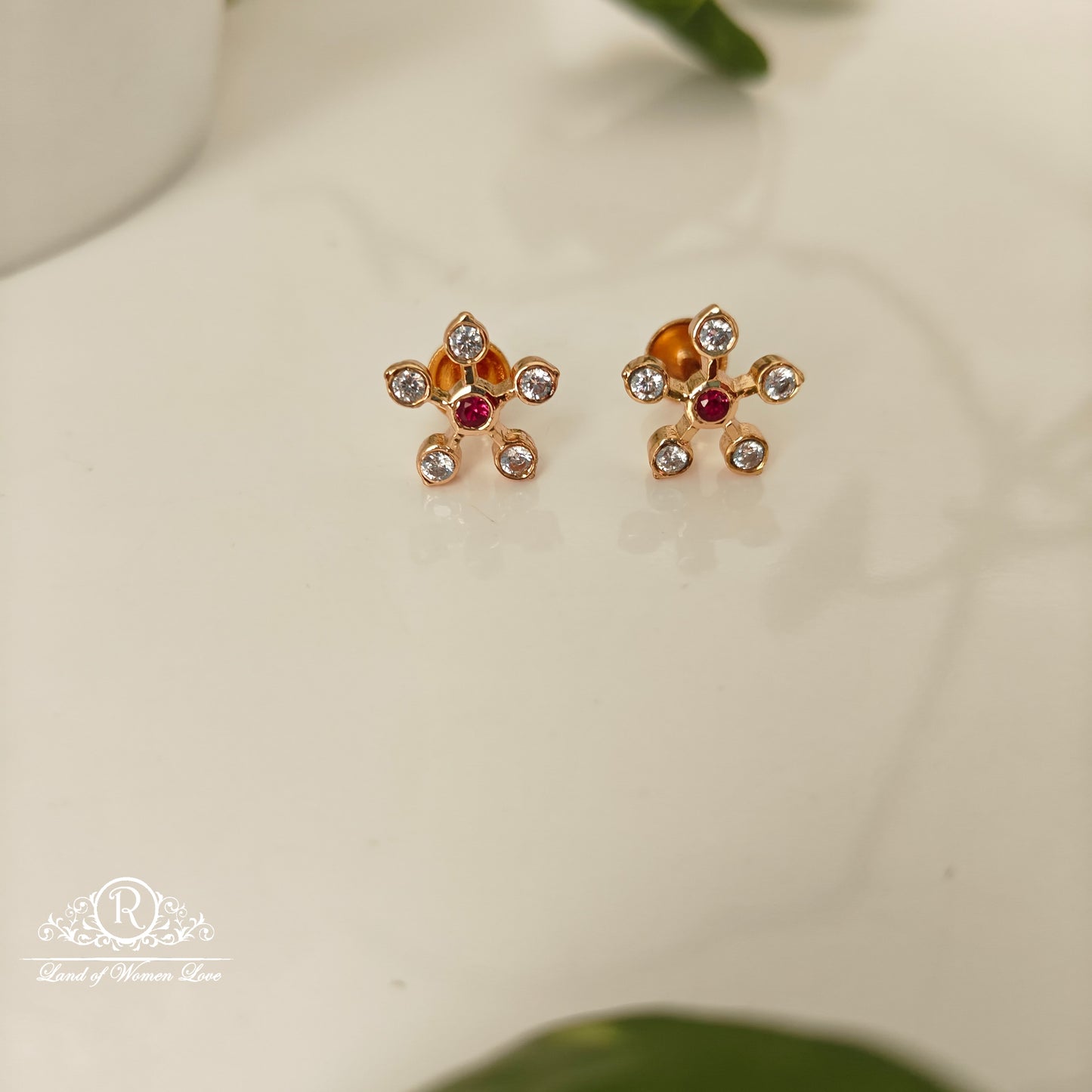 92.5 SILVER ROSE GOLD POLISH EARRINGS-RCM1411
