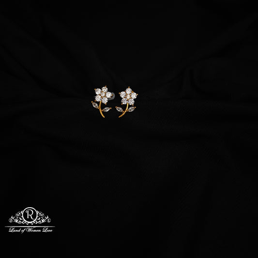 92.5 silver simple and Cute flower design earrings-RCJR1026