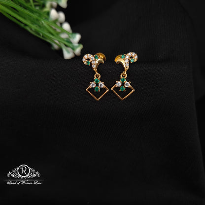 92.5 SILVER STONE EARRINGS-RCHD089