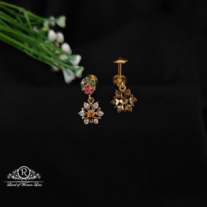 92.5 SILVER STONE EARRINGS-RCHD077