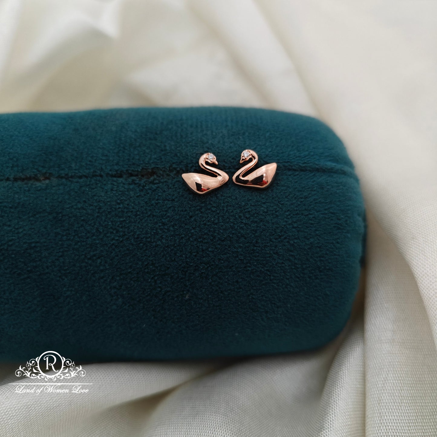 92.5 Silver Rose Gold Polish  Kids Earrings-RCSS022