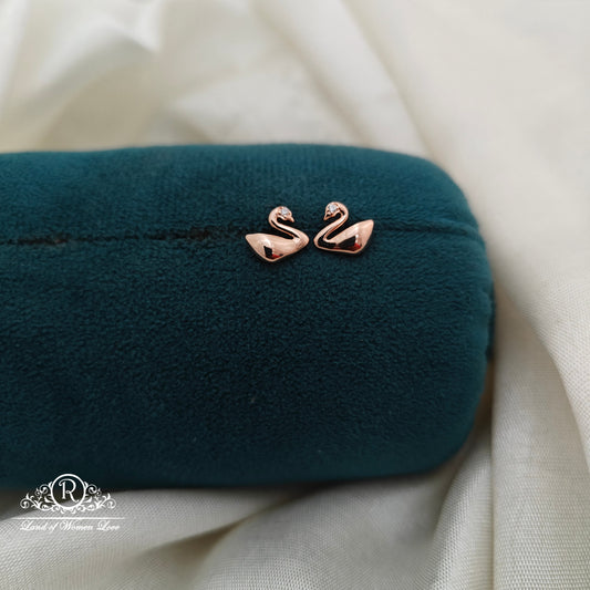 92.5 Silver Rose Gold Polish  Kids Earrings-RCSS022