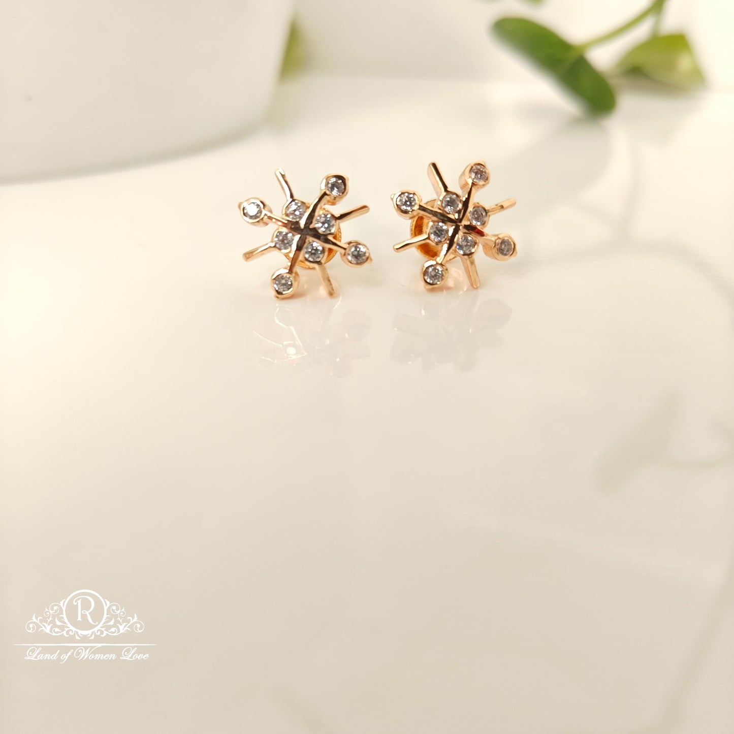 92.5 SILVER ROSE GOLD POLISH EARRINGS-RCM1415