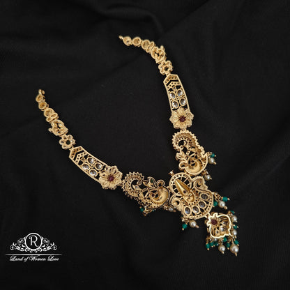 92.5 SILVER BALAJI WITH PEACOCK DESGIN NECKLACE-RCHD097