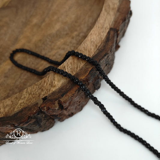 CUTTING ZAID PLAIN BLACK BEADS-RCJM051