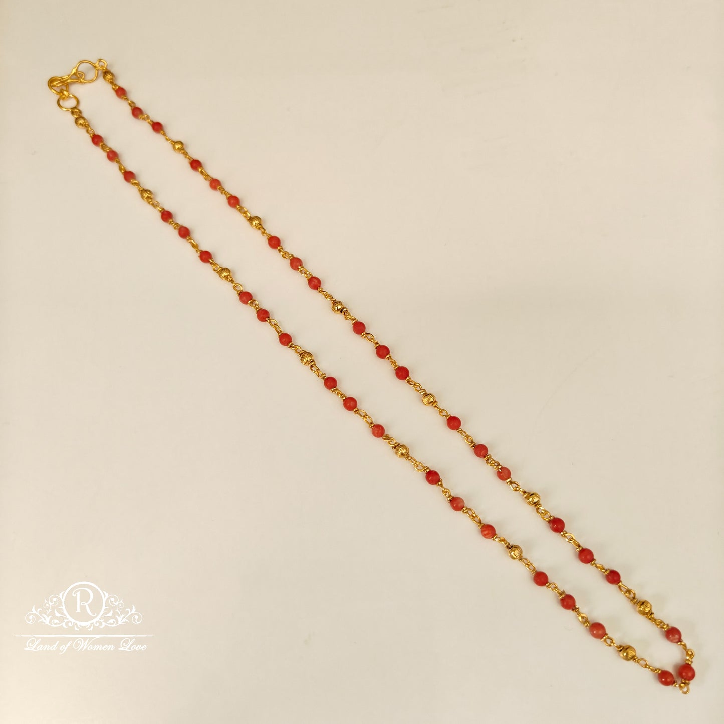 92.5 silver corals with beads chain-RCH1231
