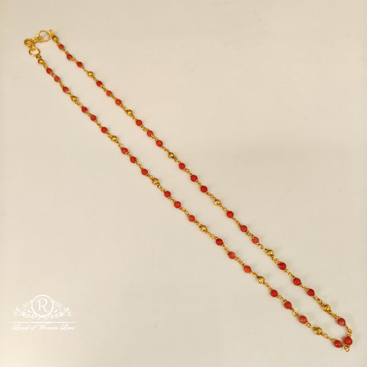 92.5 silver corals with beads chain-RCH1231