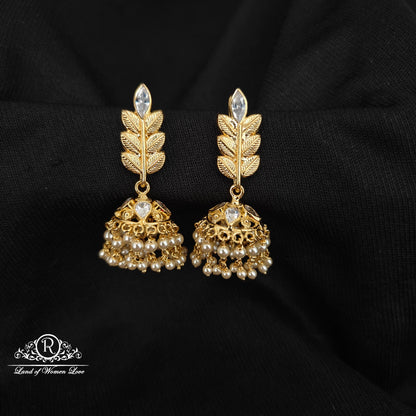 92.5 SILVER MANGO DESGIN HOOK MODEL  CHANGEABLE JUMKAS DESGIN EARRINGS-RCBH036