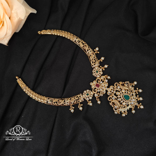 92.5 silver peacock design kante with hangings-RCMB046