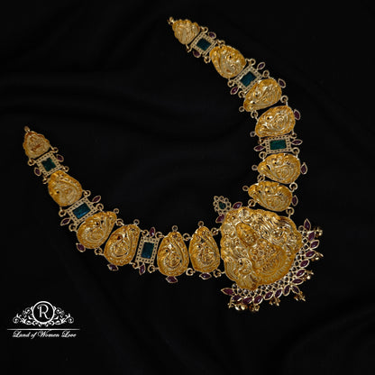 92.5 silver premium lakshmi devi necklace-RCHD001