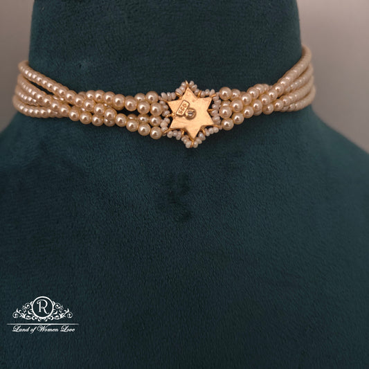 92.5 SILVER pearl chocker-RCh1063