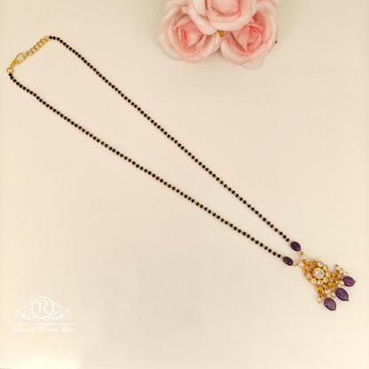 92.5 Silver Black beads with locket-RCH783