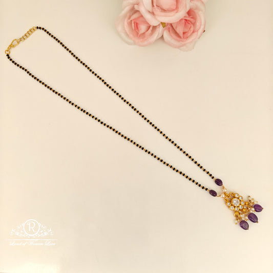 92.5 Silver Black beads with locket-RCH783