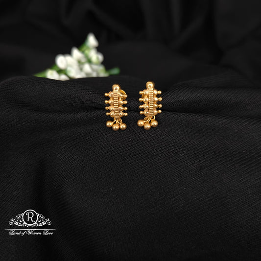 92.5 SILVER GOLD POLISH EARRINGS-RCH1084