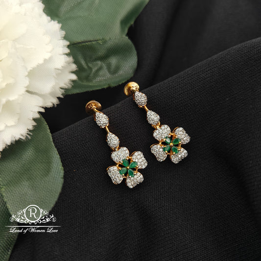 92.5 Silver with gold polish Dimond finishing Earrings -RCZ1095-1
