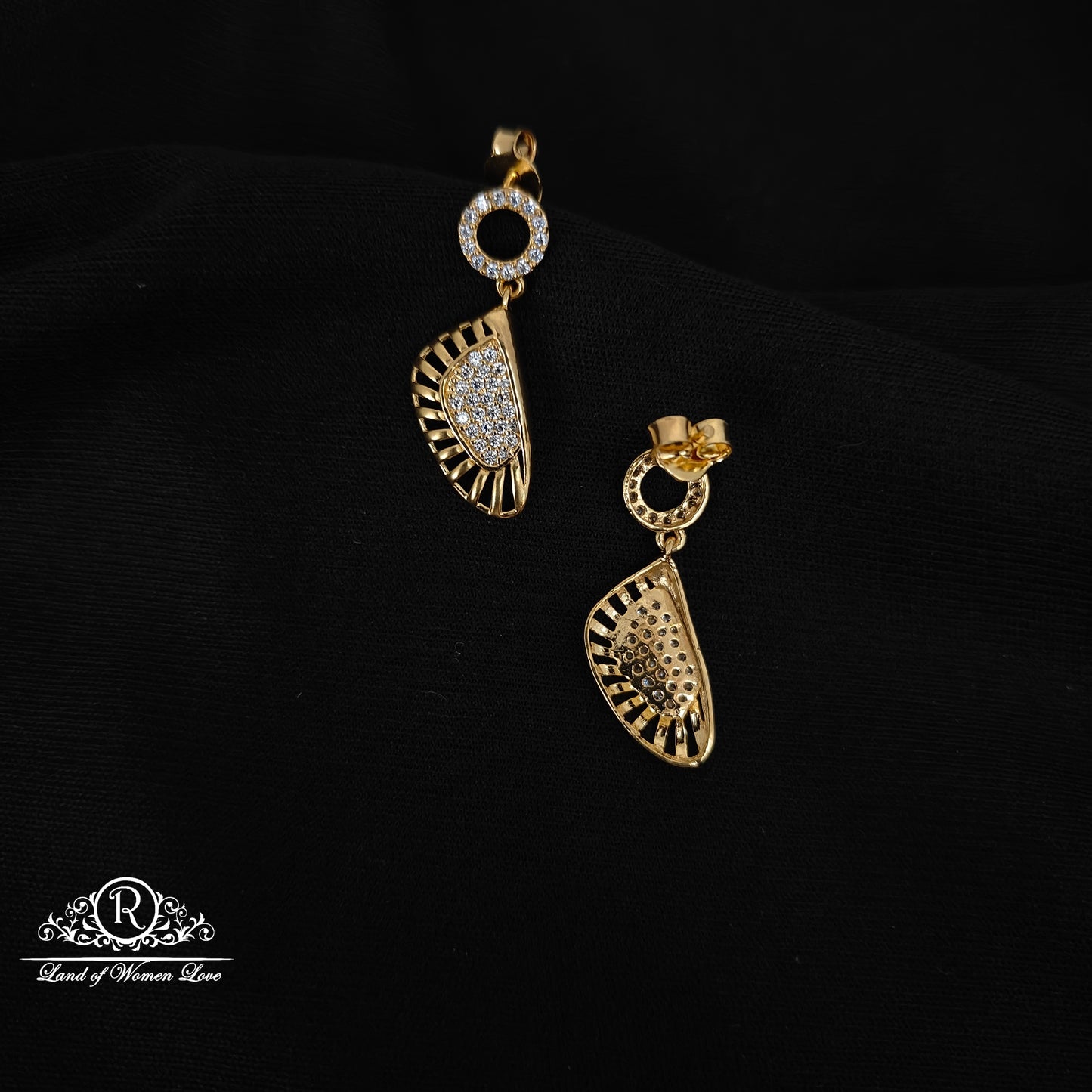 92.5 silver cz stones earrings-RCH1031