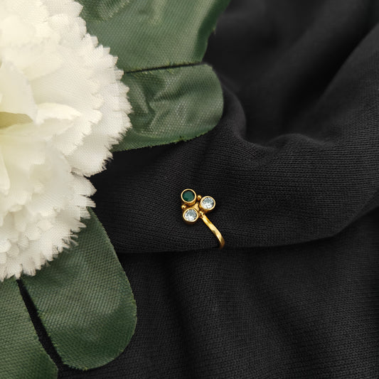 92.5-silver with gold polish Nose Pin-RCH1339