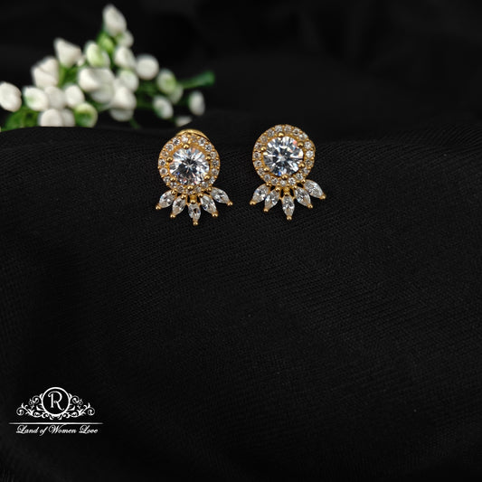 92.5 SILVER GOLD POLISH EARRINGS-RCH1081