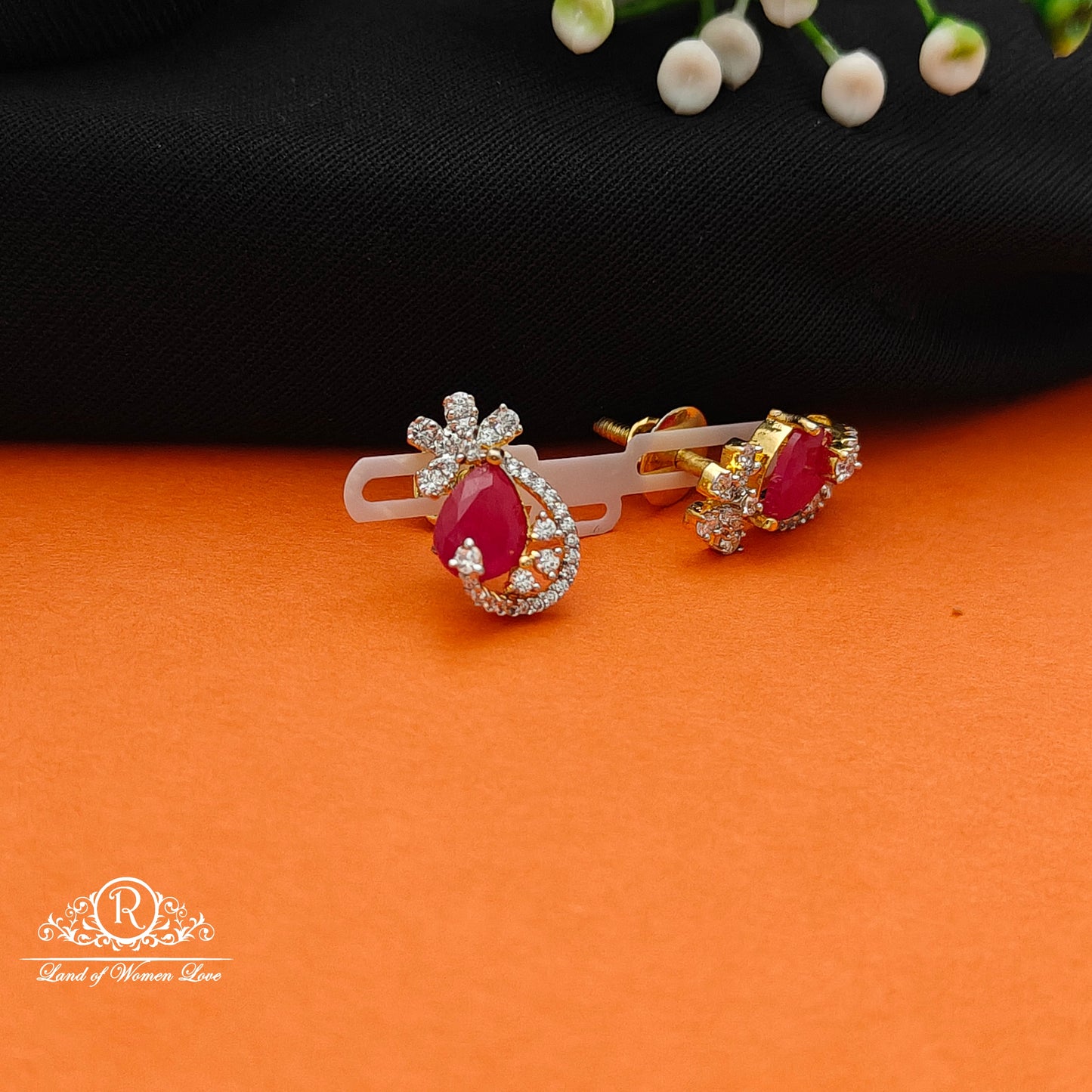 92.5 SILVER Diamond Finishing Earrings-RCCP107-1