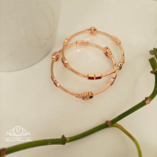 92.5 SILVER ROSE GOLD POLISH BANGLES-RCM1407