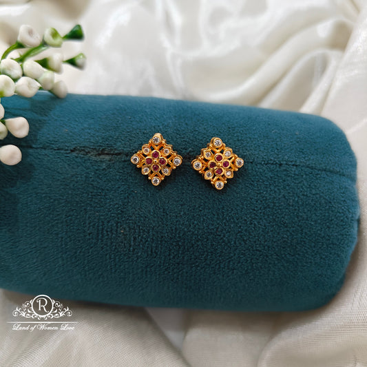 92.5 Silver  square shape Earrings -RCR175