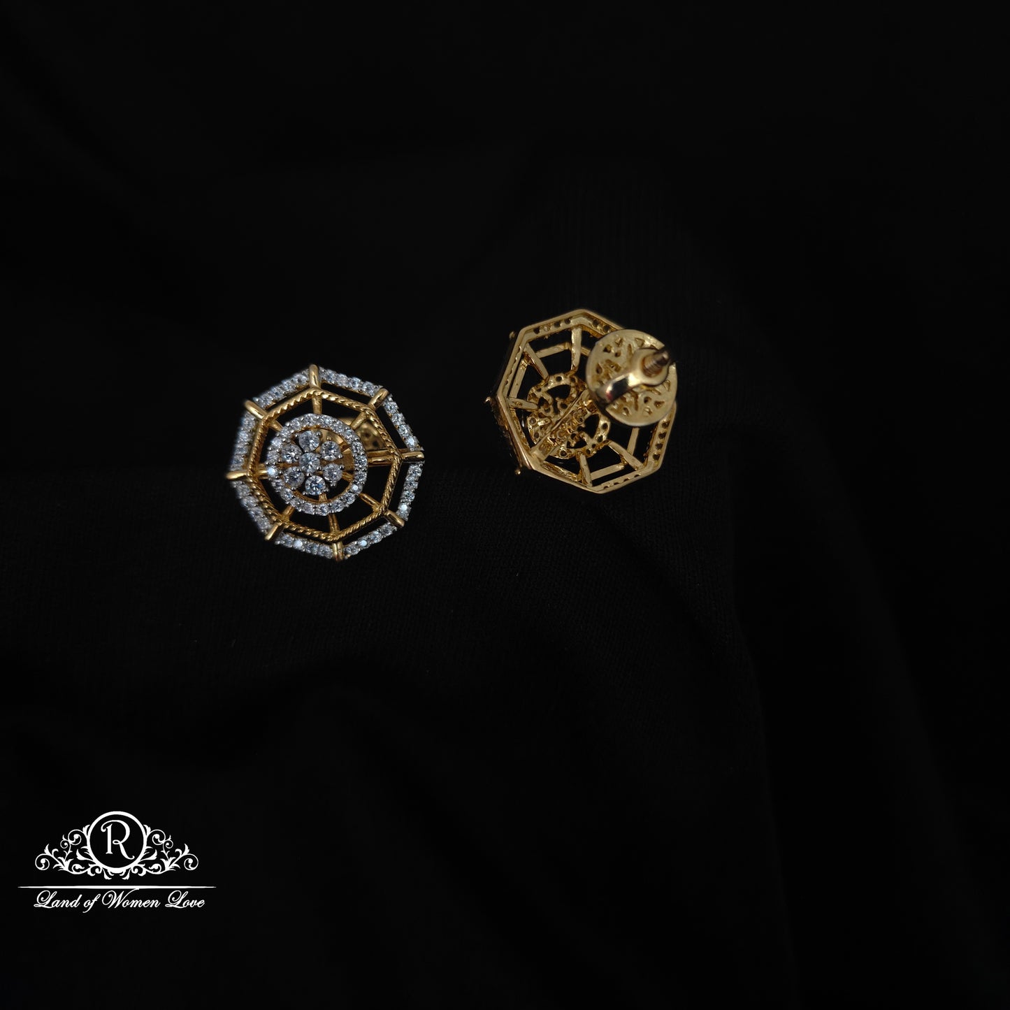 92.5 SILVER DIAMOND FINISHING  EARRINGS-RCZP027