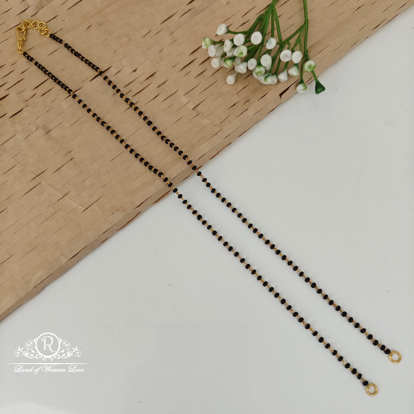 92.5 silver simple and Cute black beads 18"-RCVH25