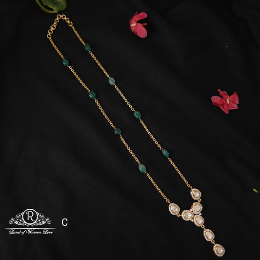 92.5 silver simple and Cute beads chain with locket-RC87-159P51