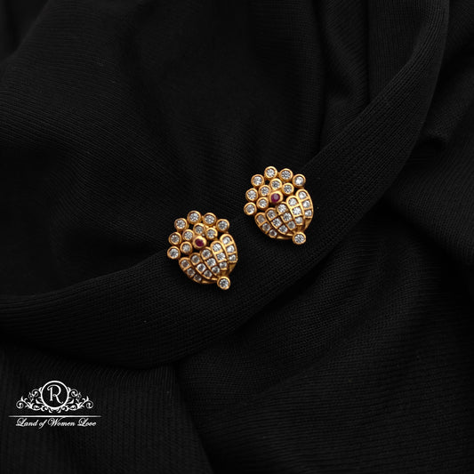 92.5 Silver with gold polish Earrings-RCH1306