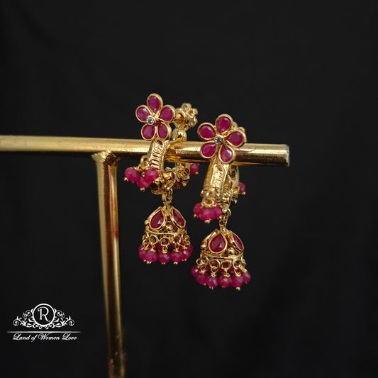 92.5 silver makara kundan earrings -RCBH058