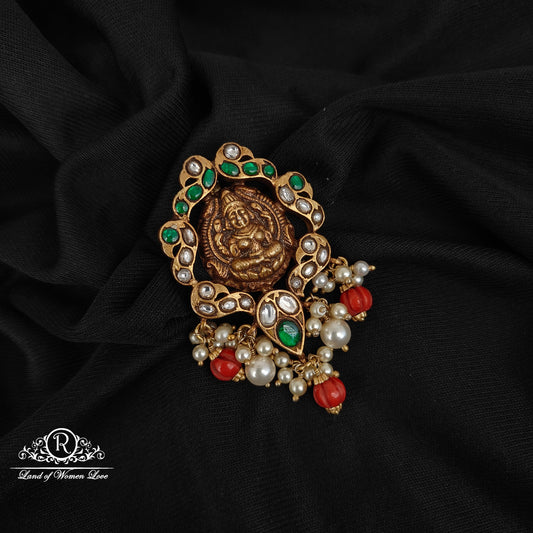 92.5 SILVER KUNDAN LAKSHMI DEVI PENDANT -RCM1427