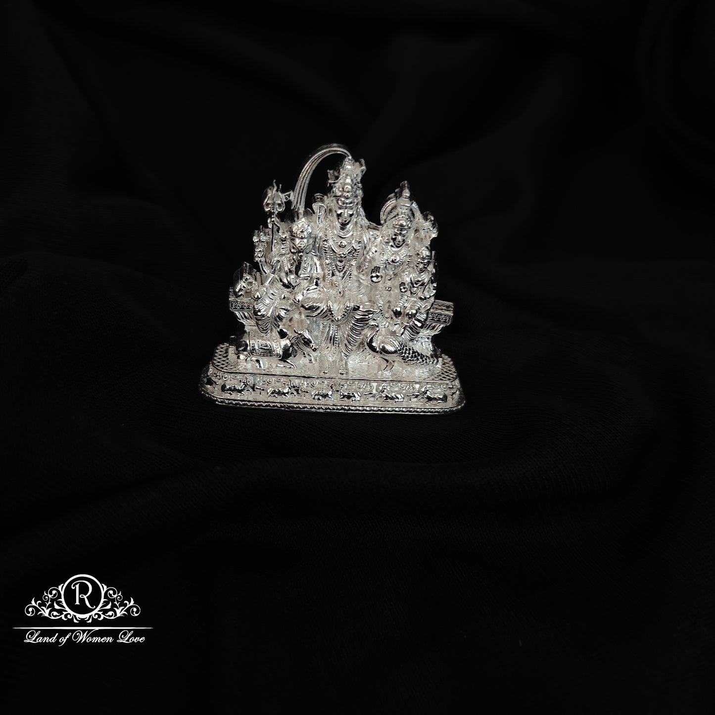 SILVER SHIVA PARVATI IDOL-RCRS093