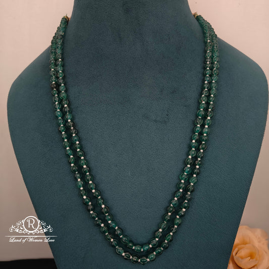 Green Colour Pumpkin beads 2 lines chain-RCH1228