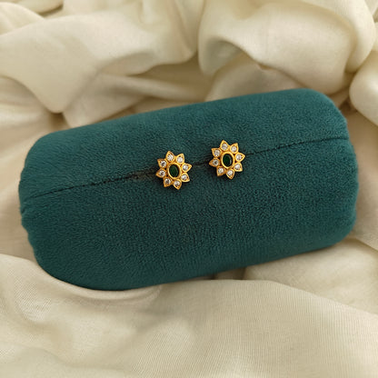 92.5 Silver With Gold Polish Earrings-RCV388