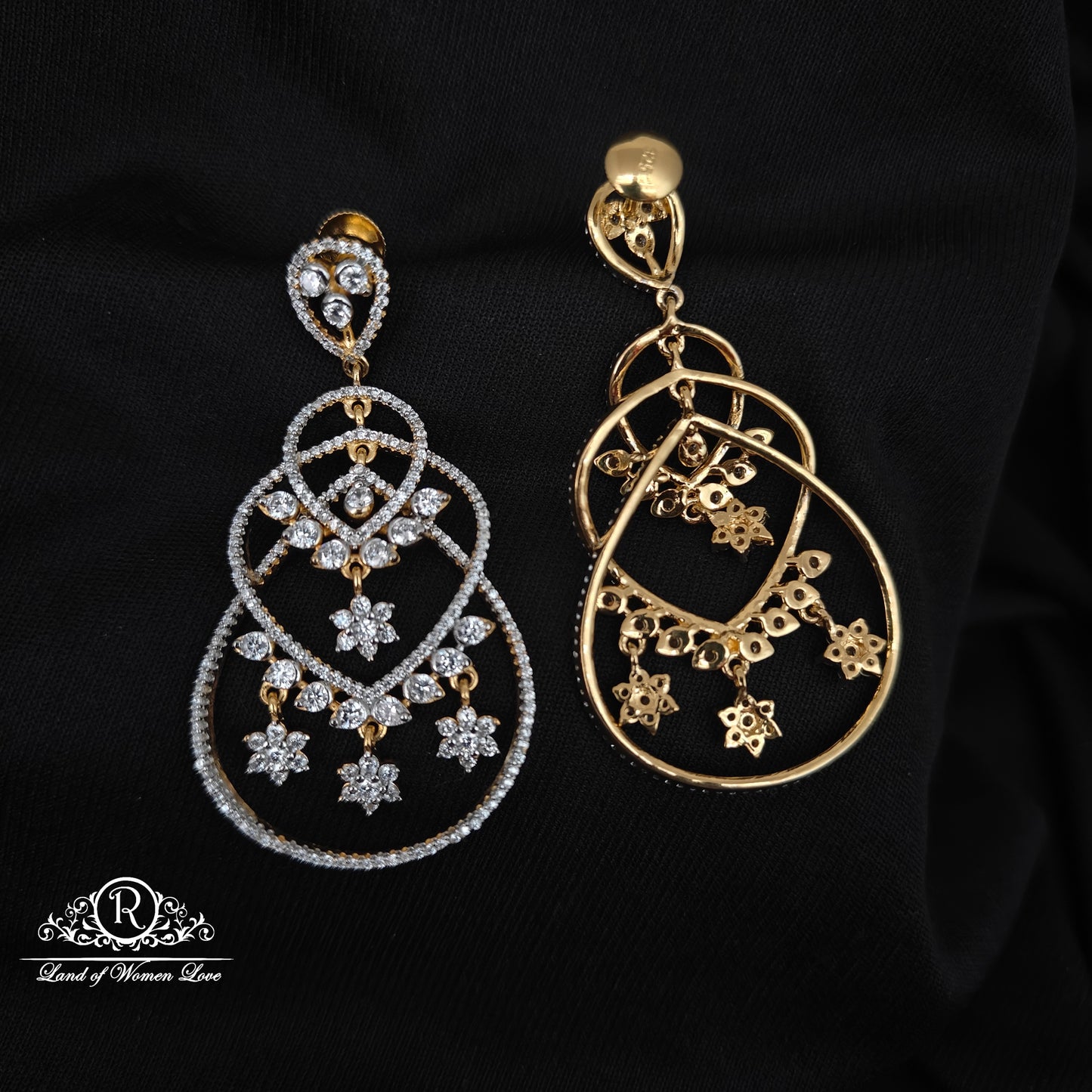 92.5 SILVER STONE EARRINGS-RCHD069