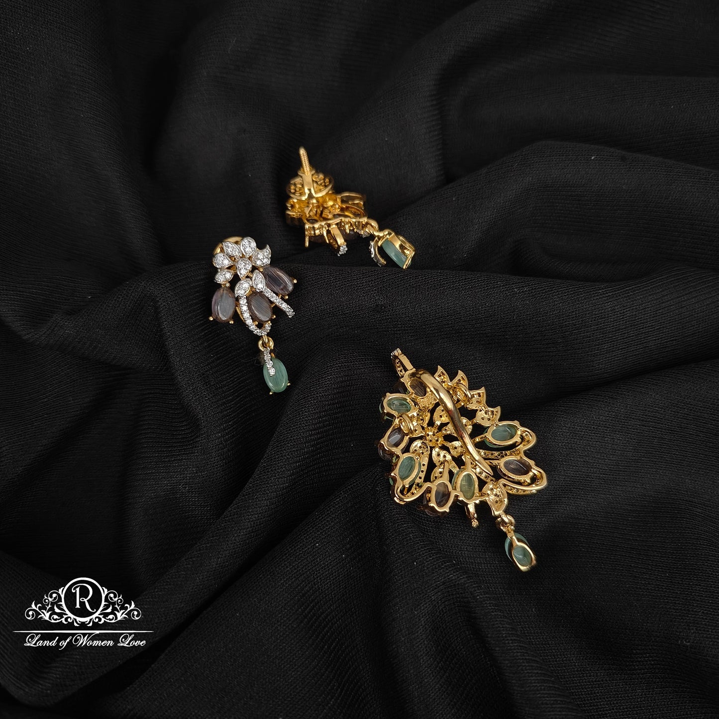 92.5 SILVER FUSHION COLLECTION EARRINGS WITH PENDANT SET-RCM1433