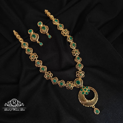 92.5 silver premium green necklace-RCHD004