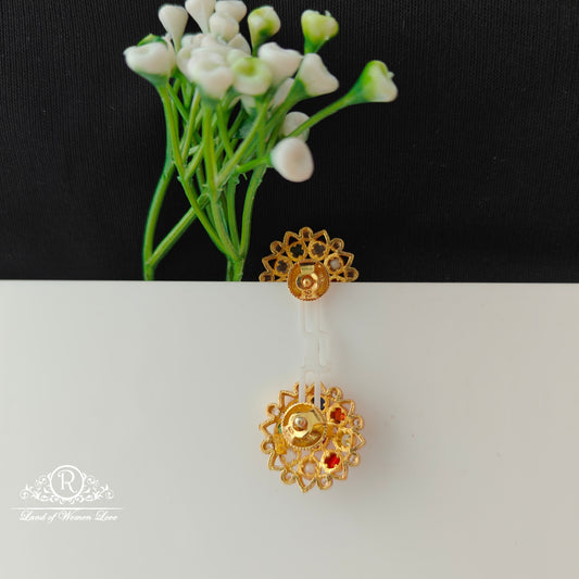 92.5 Silver Beautiful Navaratna  Earrings-RCCP512