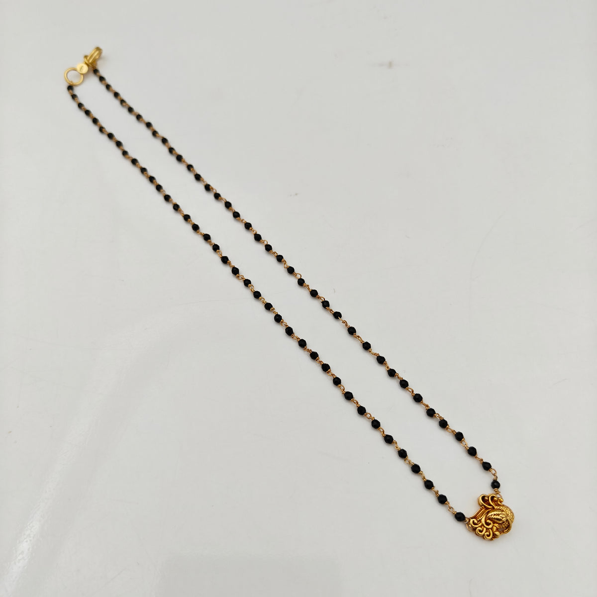 92.5 Silver with gold polish Black Beads -RCH1375
