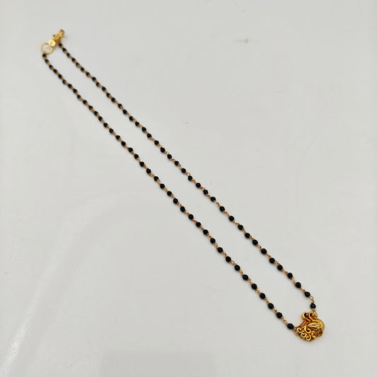 92.5 Silver with gold polish Black Beads -RCH1375