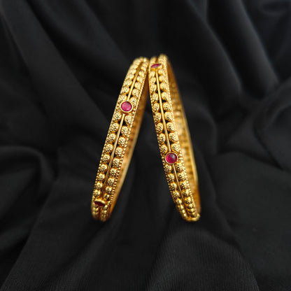 92.5 Silver with gold polish Bangles -RCH1319