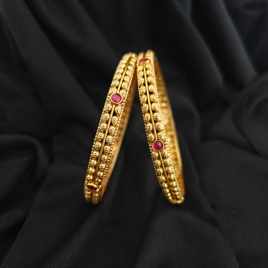 92.5 Silver with gold polish Bangles -RCH1319