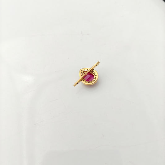 92.5 silver ruby stone side locket -RCAA14